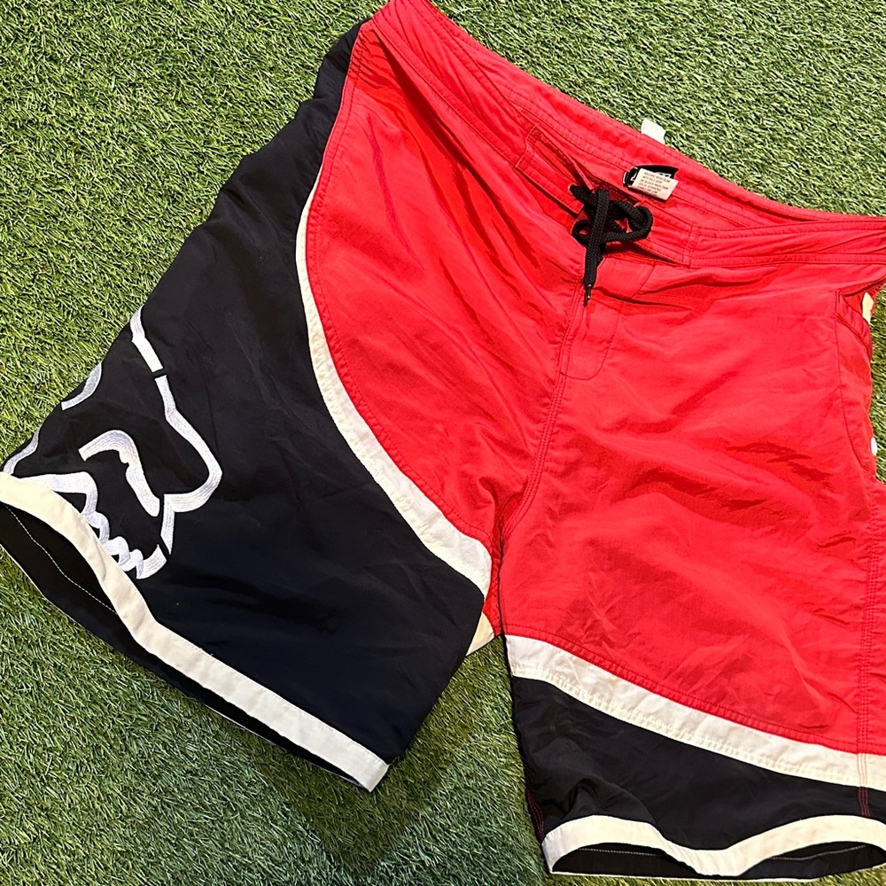 RARE Vintage Fox Racing Board Swimming Trunks Shorts Y2K 90s Motocross